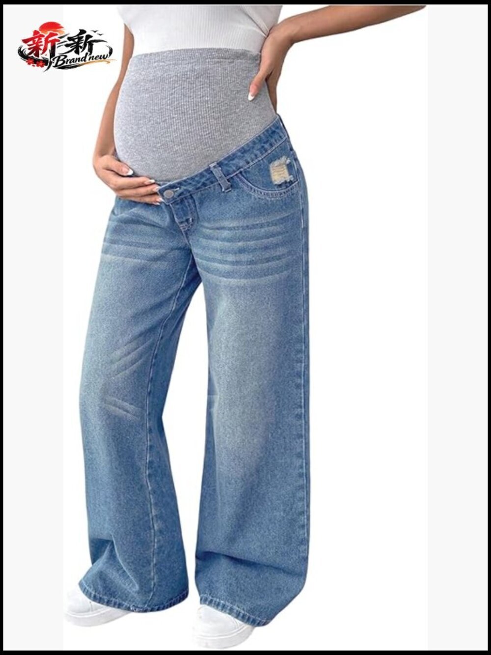 Maternity Bootcut Jeans Wide Leg Over The Belly Pregnancy Denim Pants